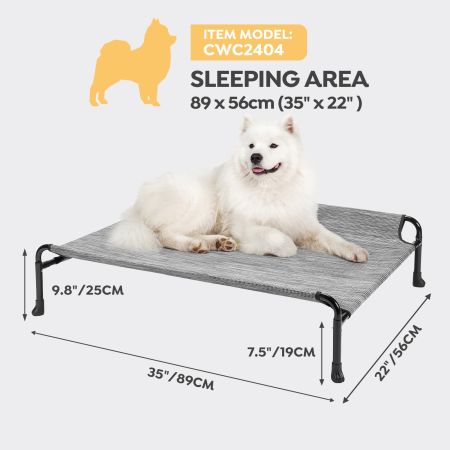 Veehoo Cooling Raised Dog Bed with Guardrail & Headrest Elevated Cooling Beds image5