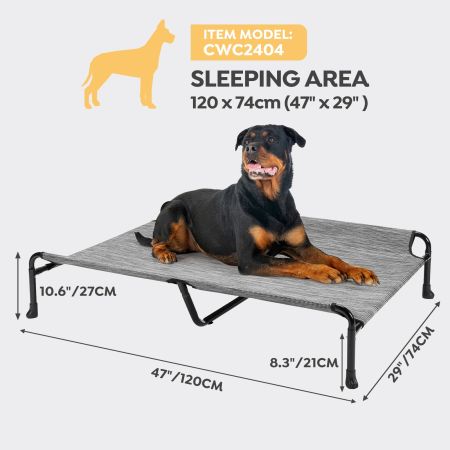 Veehoo Cooling Raised Dog Bed with Guardrail & Headrest Elevated Cooling Beds image7