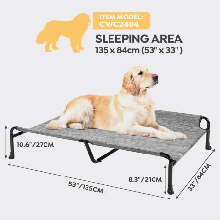 Veehoo Cooling Raised Dog Bed with Guardrail & Headrest Elevated Cooling Beds image8
