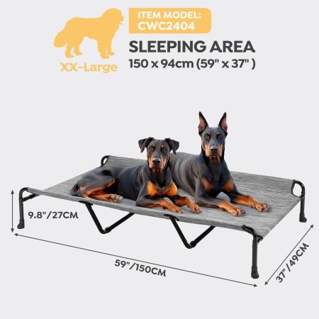 Veehoo Cooling Raised Dog Bed with Guardrail & Headrest Elevated Cooling Beds image9