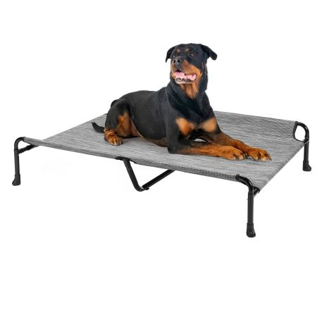 Veehoo Cooling Raised Dog Bed with Guardrail & Headrest Silver Elevated Beds image1 Veehoo Cooling Raised Dog Bed with Guardrail & Headrest Silver Elevated Beds image1