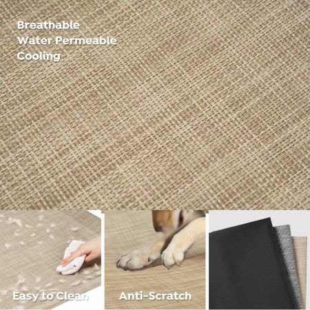Veehoo Cooling Raised Dog Bed with Guardrail & Headrest Beige Elevated Beds image4
