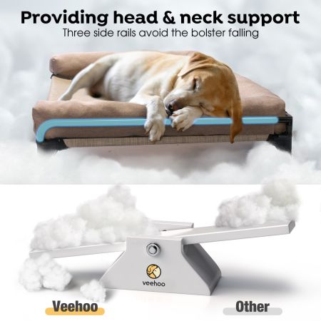 Veehoo Elevated Dog Bed with Three-sided Bolster Calming Beds image5 Veehoo Elevated Dog Bed with Three-sided Bolster Calming Beds image5