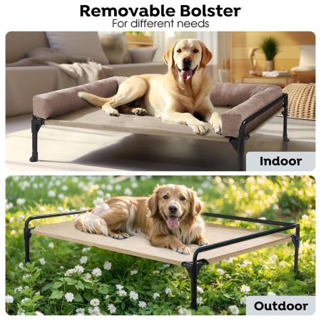 Veehoo Elevated Dog Bed with Three-sided Bolster Calming Beds image6 Veehoo Elevated Dog Bed with Three-sided Bolster Calming Beds image6