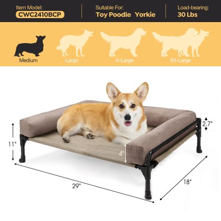 Veehoo Elevated Dog Bed with Three-sided Bolster Calming Beds image7 Veehoo Elevated Dog Bed with Three-sided Bolster Calming Beds image7