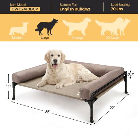 Veehoo Elevated Dog Bed with Three-sided Bolster Calming Beds image8 Veehoo Elevated Dog Bed with Three-sided Bolster Calming Beds image8