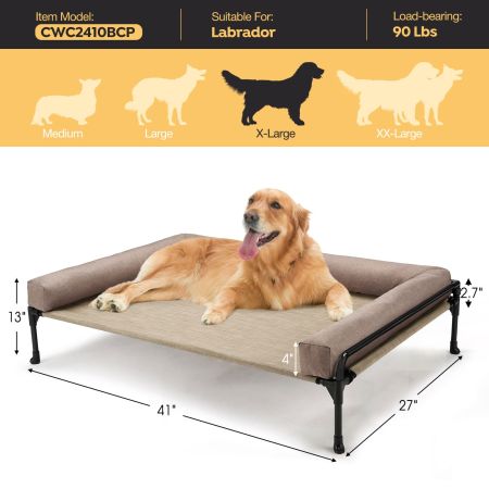 Veehoo Elevated Dog Bed with Three-sided Bolster Calming Beds image9 Veehoo Elevated Dog Bed with Three-sided Bolster Calming Beds image9