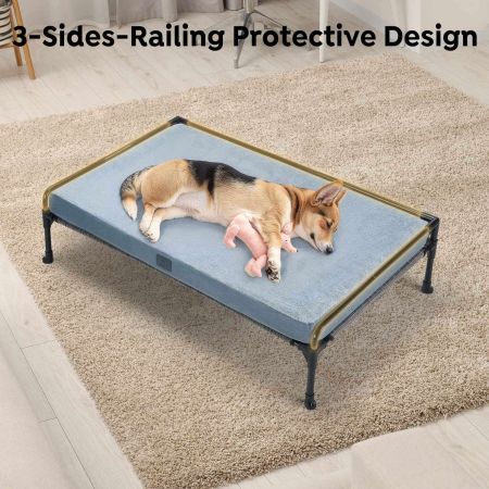 Veehoo Elevated Dog Bed with Removable Dog Pad Silver Sales image6