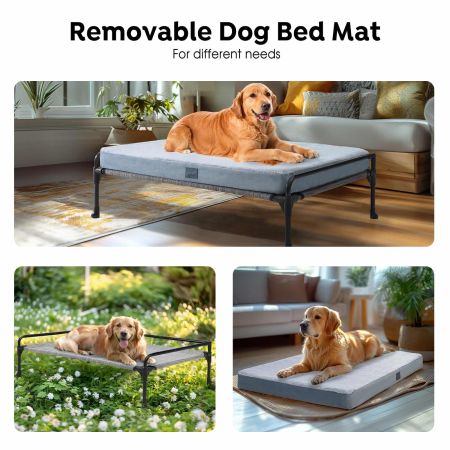 Veehoo Elevated Dog Bed with Removable Dog Pad Silver Sales image7