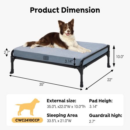Veehoo Elevated Dog Bed with Removable Dog Pad Black Sales image2 Veehoo Elevated Dog Bed with Removable Dog Pad Black Sales image2