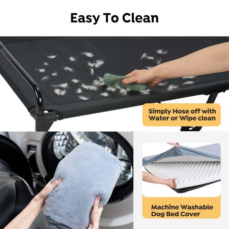 Veehoo Elevated Dog Bed with Removable Dog Pad Black Sales image7 Veehoo Elevated Dog Bed with Removable Dog Pad Black Sales image7