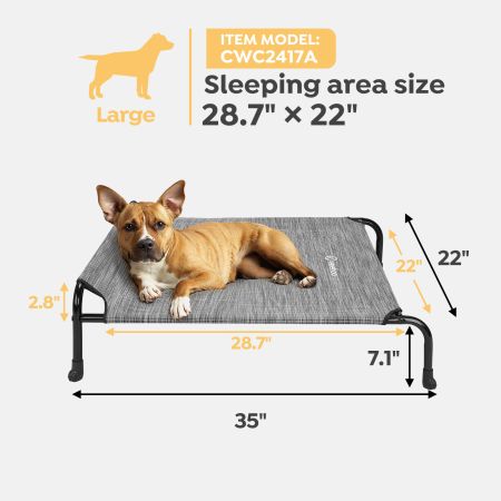 Veehoo Elevated Dog Bed with Slope Headrest Black Sales image8 Veehoo Elevated Dog Bed with Slope Headrest Black Sales image8