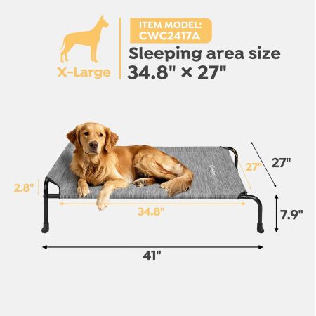 Veehoo Elevated Dog Bed with Slope Headrest Black Sales image9 Veehoo Elevated Dog Bed with Slope Headrest Black Sales image9