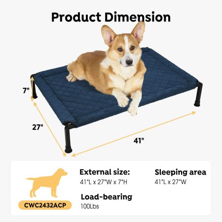 Veehoo Plush Fleece Elevated Dog Bed Gray Elevated Beds image10 Veehoo Plush Fleece Elevated Dog Bed Gray Elevated Beds image10