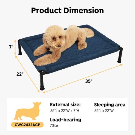 Veehoo Plush Fleece Elevated Dog Bed Gray Elevated Beds image9 Veehoo Plush Fleece Elevated Dog Bed Gray Elevated Beds image9