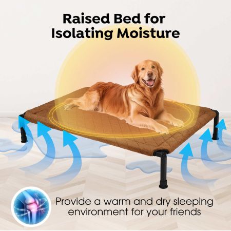 Veehoo Plush Fleece Elevated Dog Bed Blue Elevated Beds image9