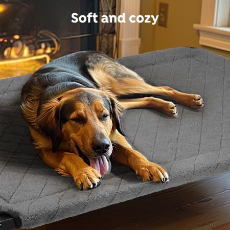 Veehoo Soft Plush Elevated Dog Bed Gray Sales image6 Veehoo Soft Plush Elevated Dog Bed Gray Sales image6
