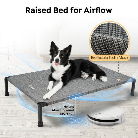 Veehoo Cooling Dog Bed with Washable & Breathable Teslin Mesh Silver Sales image3