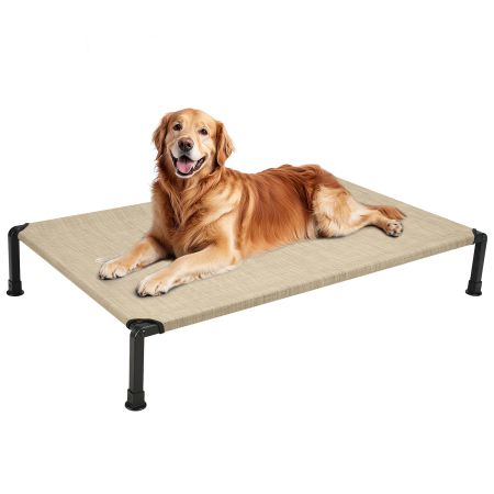 Veehoo Cooling Dog Bed with Washable & Breathable Teslin Mesh Beige Sales image1