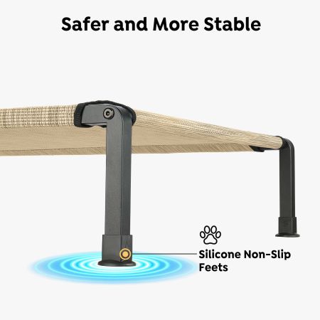 Veehoo Cooling Dog Bed with Washable & Breathable Teslin Mesh Beige Sales image4