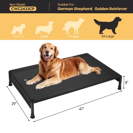 Veehoo Heavy Duty Elevated Dog Bed Black Sales image2