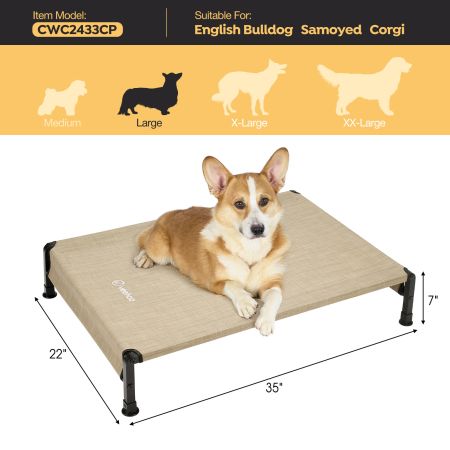 Veehoo Heavy Duty Elevated Dog Bed Beige Sales image2