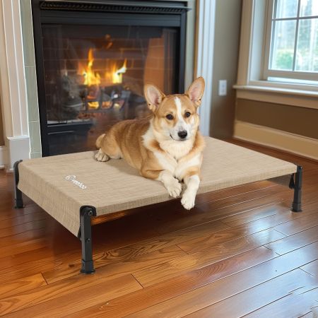 Veehoo Heavy Duty Elevated Dog Bed Beige Sales image9