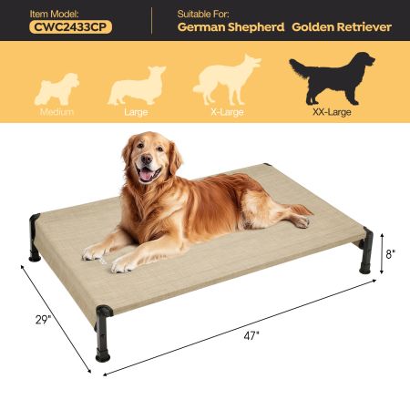 Veehoo Heavy Duty Elevated Dog Bed Beige Sales image2 Veehoo Heavy Duty Elevated Dog Bed Beige Sales image2