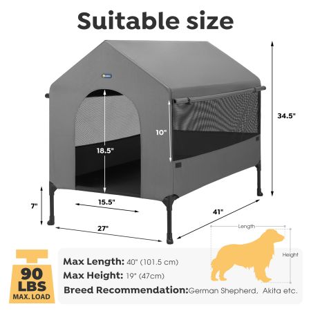 Veehoo Stable Dog House Gray Pens & Crates image2