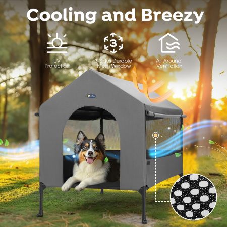 Veehoo Stable Dog House Gray Pens & Crates image4
