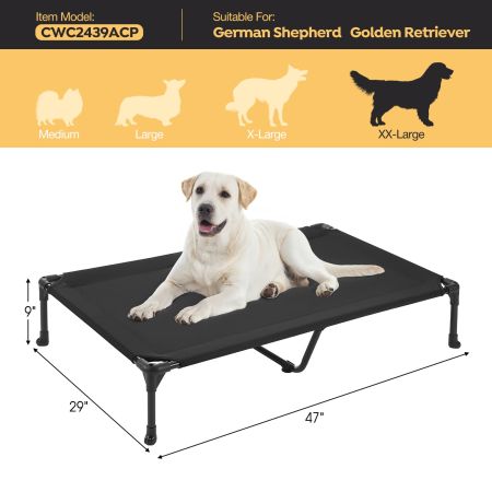 Veehoo Heavy Denier Mesh Elevated Dog Bed Black Sales image2
