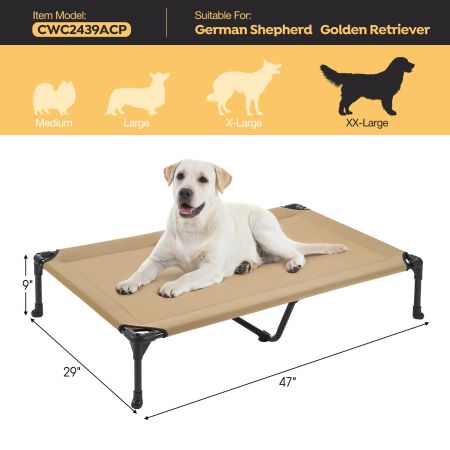 Veehoo Heavy Denier Mesh Elevated Dog Bed Brown Sales image2 Veehoo Heavy Denier Mesh Elevated Dog Bed Brown Sales image2