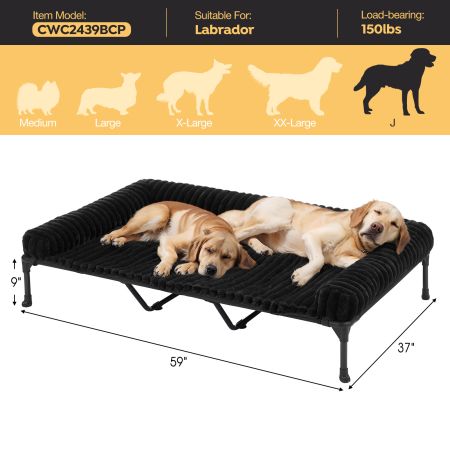 Veehoo Cooling Dog Bed with Removable Fluffy Plush Cushion Black Elevated Beds image10 Veehoo Cooling Dog Bed with Removable Fluffy Plush Cushion Black Elevated Beds image10