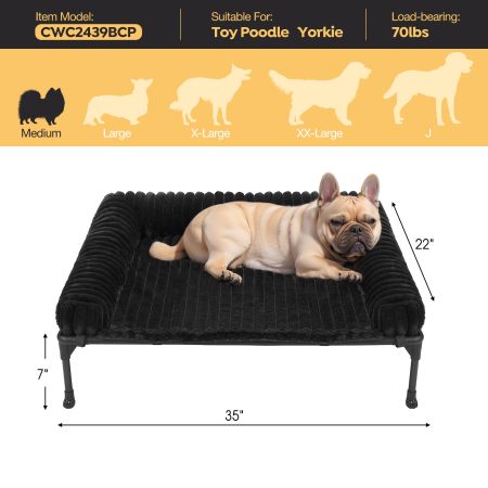 Veehoo Cooling Dog Bed with Removable Fluffy Plush Cushion Black Elevated Beds image6 Veehoo Cooling Dog Bed with Removable Fluffy Plush Cushion Black Elevated Beds image6