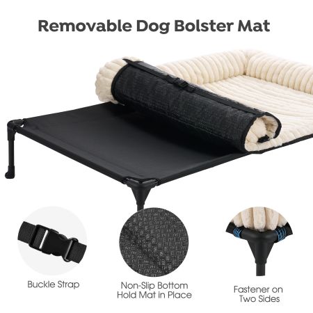 Veehoo Cooling Dog Bed with Removable Fluffy Plush Cushion White Elevated Beds image3 Veehoo Cooling Dog Bed with Removable Fluffy Plush Cushion White Elevated Beds image3
