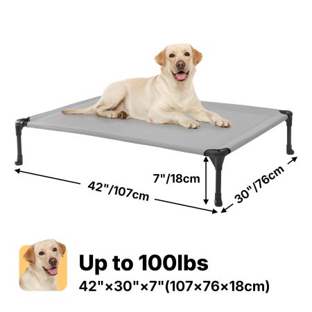 Veehoo Outdoor Cooling Elevated Dog Bed in Multiple Sizes and Colors Gray New Arrivals image1