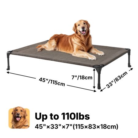 Veehoo Outdoor Cooling Elevated Dog Bed in Multiple Sizes and Colors Brown New Arrivals image1