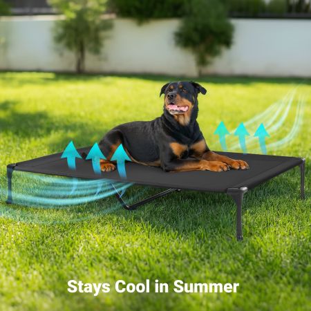 Veehoo Outdoor Cooling Elevated Dog Bed in Multiple Sizes and Colors Beige Sales image2