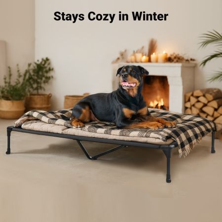 Veehoo Outdoor Cooling Elevated Dog Bed in Multiple Sizes and Colors Beige Sales image3