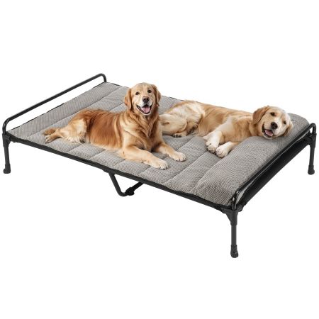 Veehoo Elevated Dog Bed with Bolster Gray Sales image1