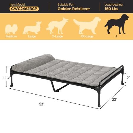 Veehoo Elevated Dog Bed with Bolster Gray Sales image2