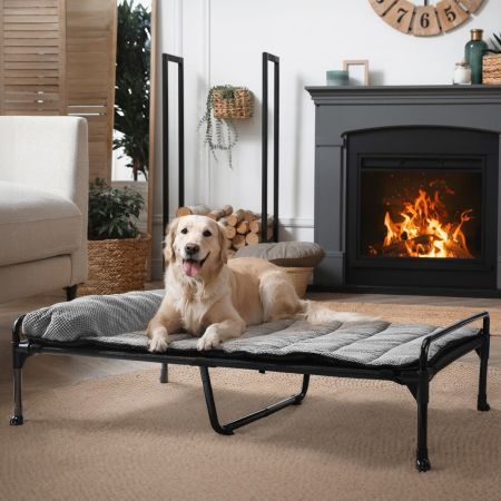 Veehoo Elevated Dog Bed with Bolster Gray Sales image7