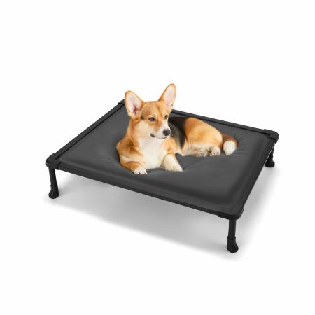 Veehoo Chewproof Padded Raised Pet Cot Gray Orthopedic Foam Beds image1