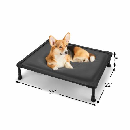 Veehoo Chewproof Padded Raised Pet Cot Gray Orthopedic Foam Beds image2