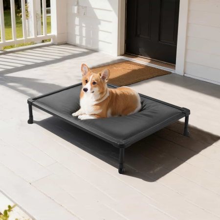 Veehoo Chewproof Padded Raised Pet Cot Gray Orthopedic Foam Beds image3