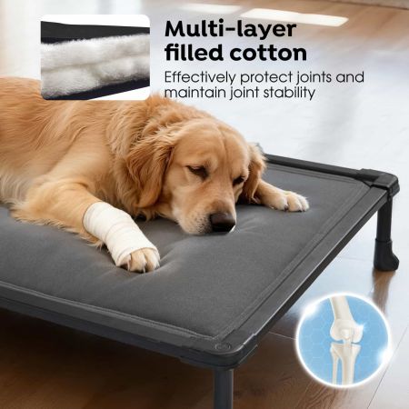 Veehoo Chewproof Padded Raised Pet Cot Gray Orthopedic Foam Beds image4