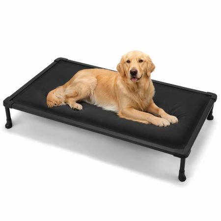 Veehoo Chewproof Padded Raised Pet Cot Black Sales image1 Veehoo Chewproof Padded Raised Pet Cot Black Sales image1
