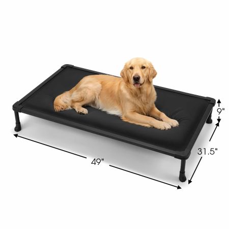 Veehoo Chewproof Padded Raised Pet Cot Black Sales image2 Veehoo Chewproof Padded Raised Pet Cot Black Sales image2