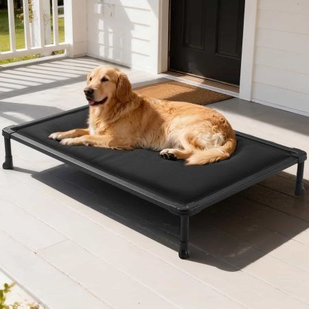 Veehoo Chewproof Padded Raised Pet Cot Black Sales image3 Veehoo Chewproof Padded Raised Pet Cot Black Sales image3