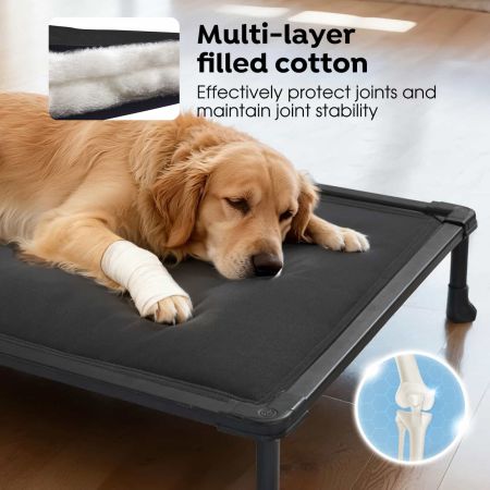 Veehoo Chewproof Padded Raised Pet Cot Black Sales image6 Veehoo Chewproof Padded Raised Pet Cot Black Sales image6